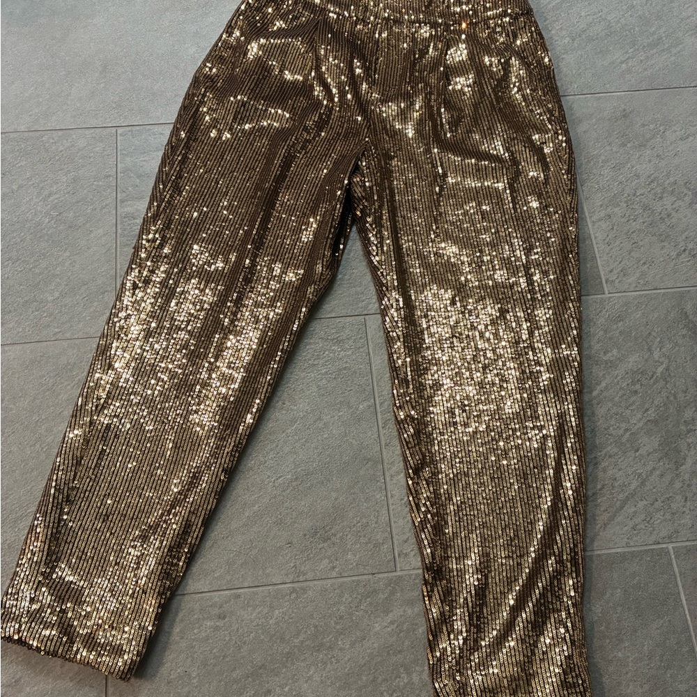 Banana Republic Gold Sequin Trousers